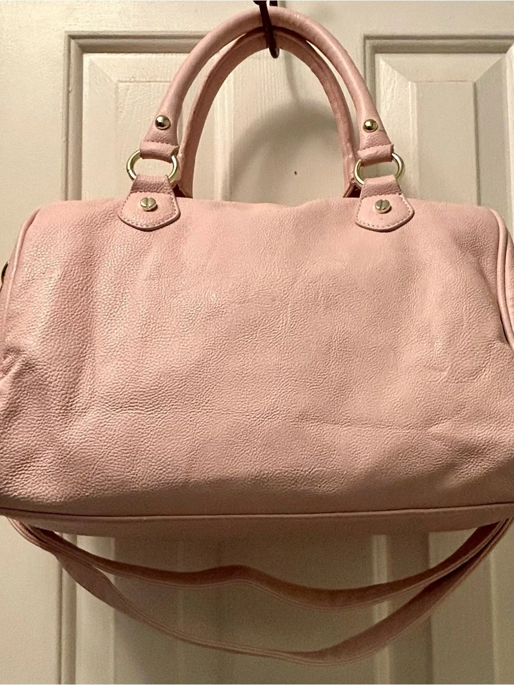 RARE! 2011 Betsey Johnson Blush Pink Sequin Stripe Satchel with Matching Wallet